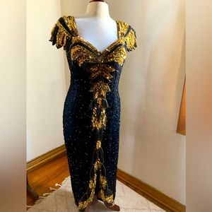 80s beaded cocktail dress